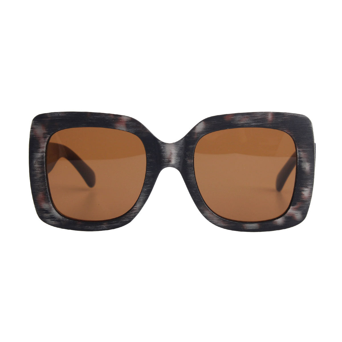 Gray Wood Square Sunglasses