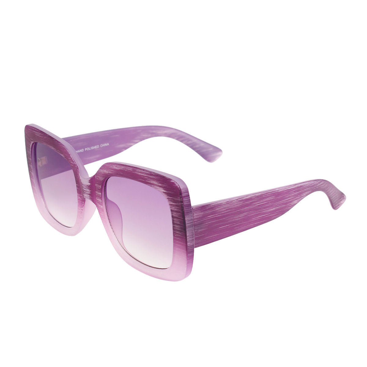 Purple Wood Square Sunglasses