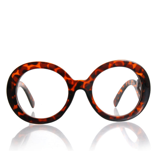 Tortoiseshell Round Designer Clear Glasses