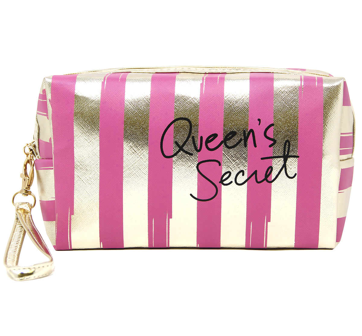 Pink and Gold Queen's Secret Makeup Pouch