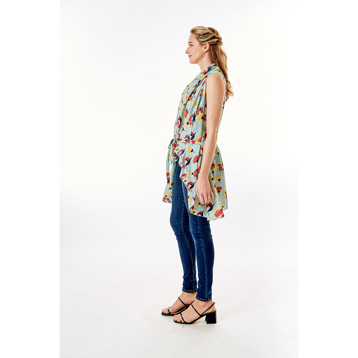 Mint Floral Vest Cover Up