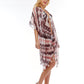 Black and Pink Tie Dye Beach Cover Up