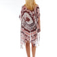 Black and Pink Tie Dye Beach Cover Up