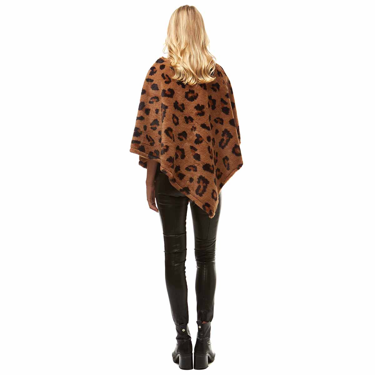 Brown Leopard Fur Poncho