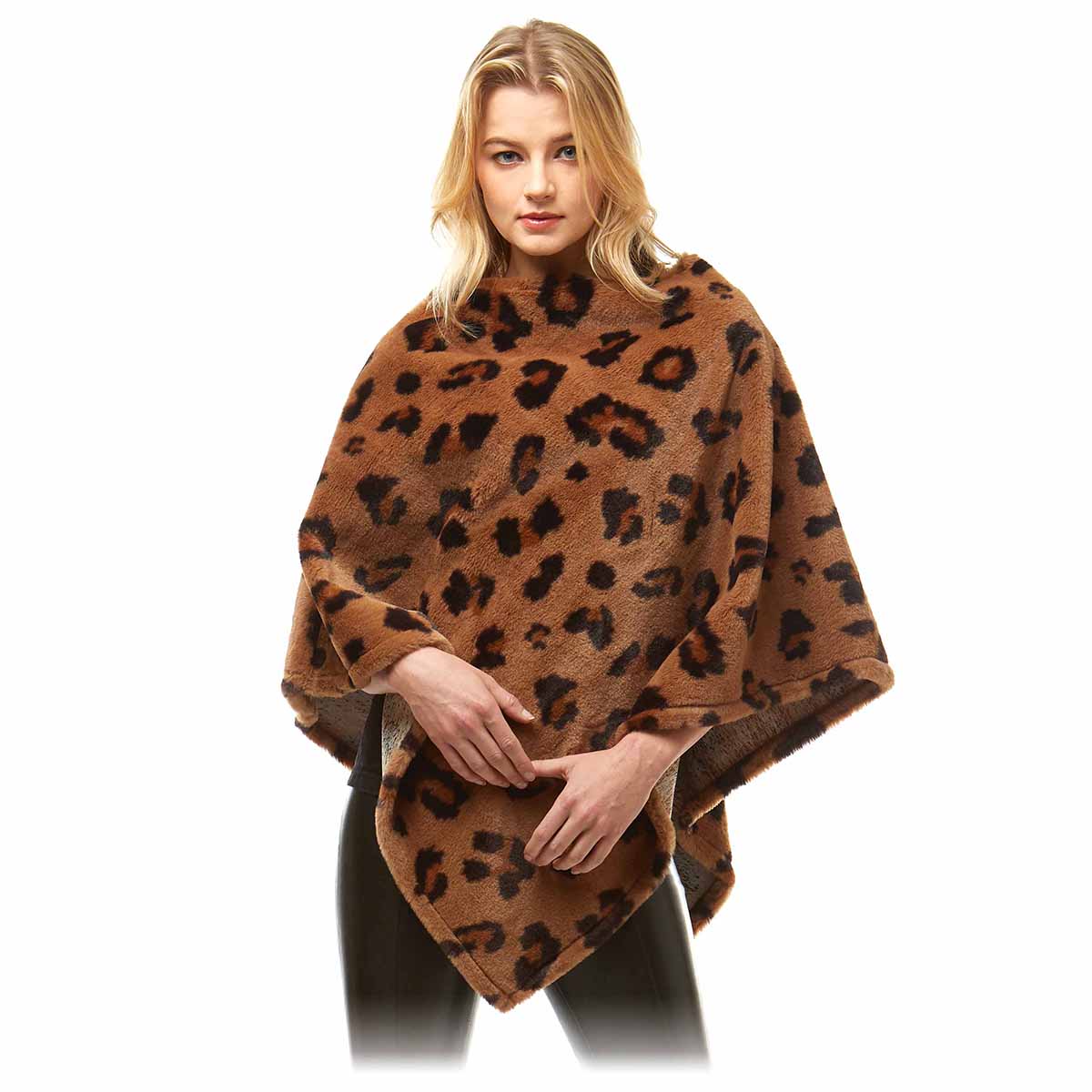 Brown Leopard Fur Poncho
