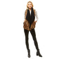 Brown Leopard Black Sherpa Vest