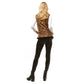 Brown Leopard Black Sherpa Vest