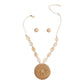 Brown Woven Circle Pendant Set