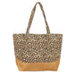 Brown Leopard Jute Tote