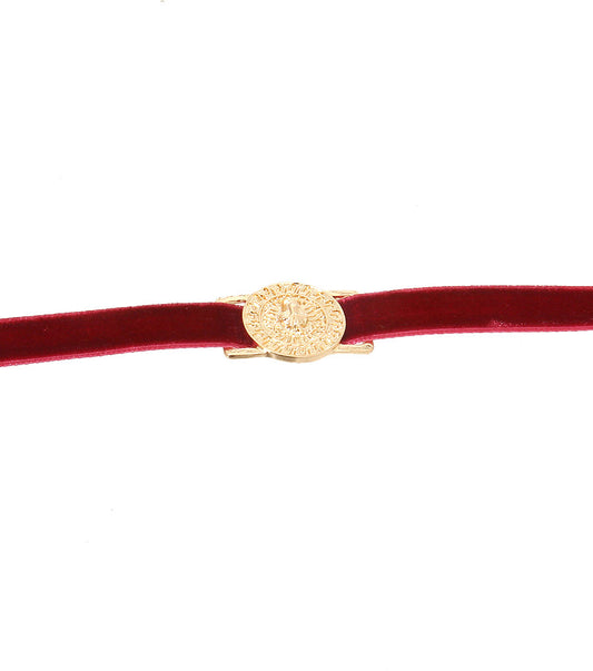 Gold Lion Velvet Choker
