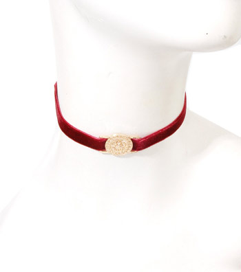Gold Lion Velvet Choker