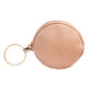 Rose Gold Ribbed Circle Crossbody Wristlet