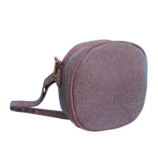 Purple Metallic Circle Crossbody