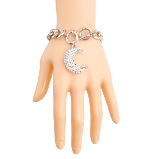 Silver Crescent Moon Bracelet