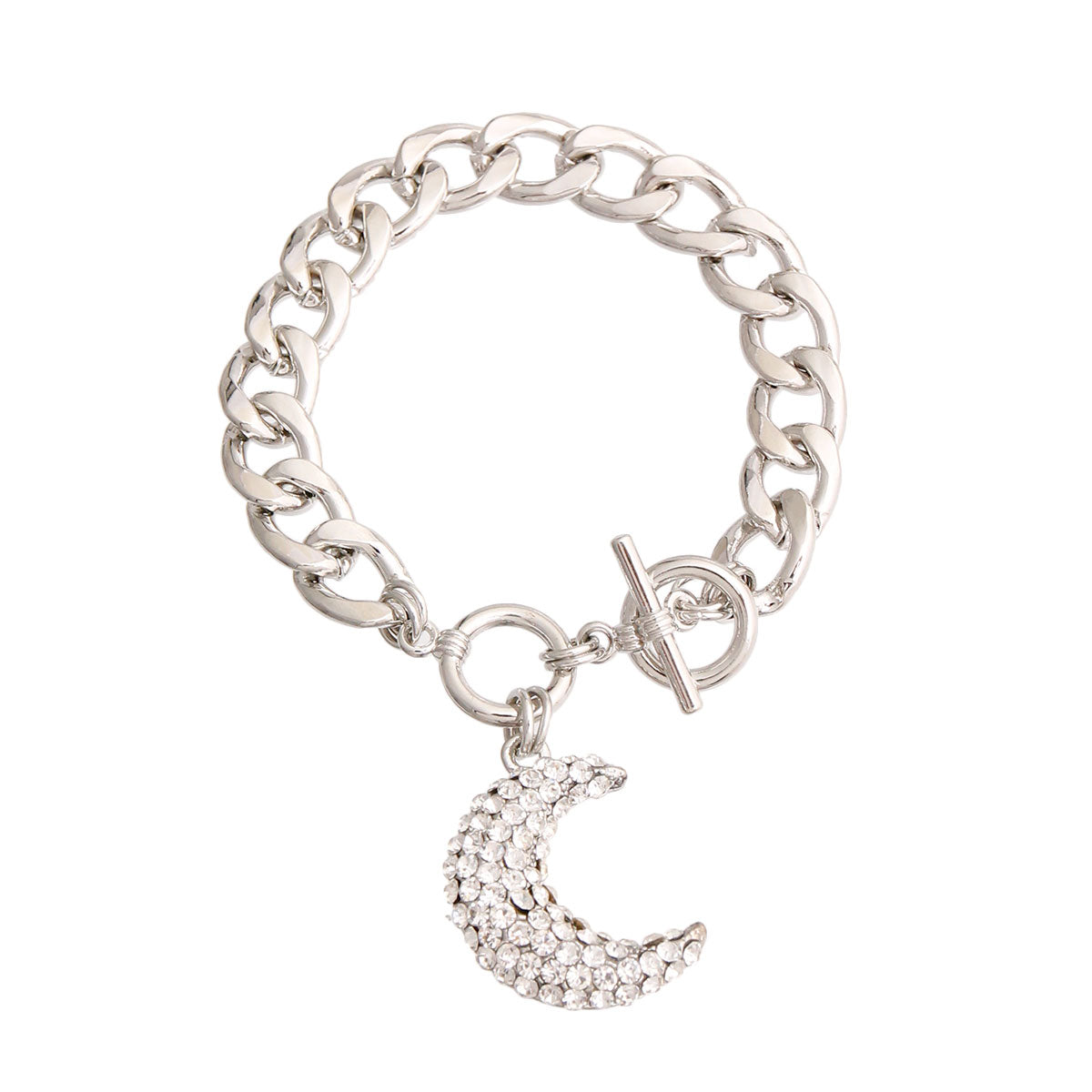 Silver Crescent Moon Bracelet