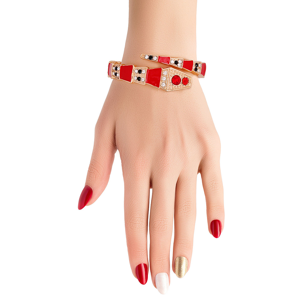 Luxury Red 3D Snake Wrap Cuff