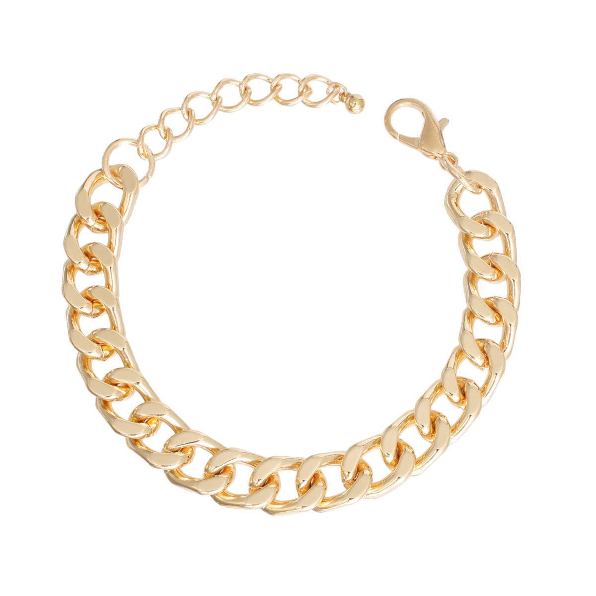 Mens Gold Curb Bracelet