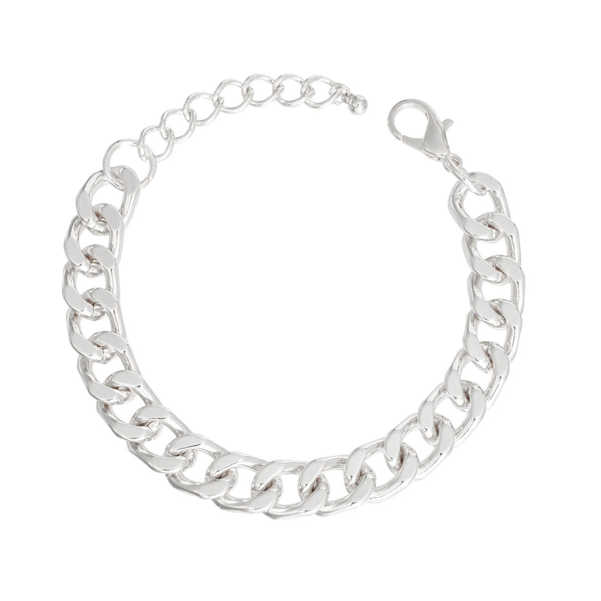 Mens Silver Curb Bracelet