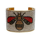 Rhinestone Bee Gold Cuff