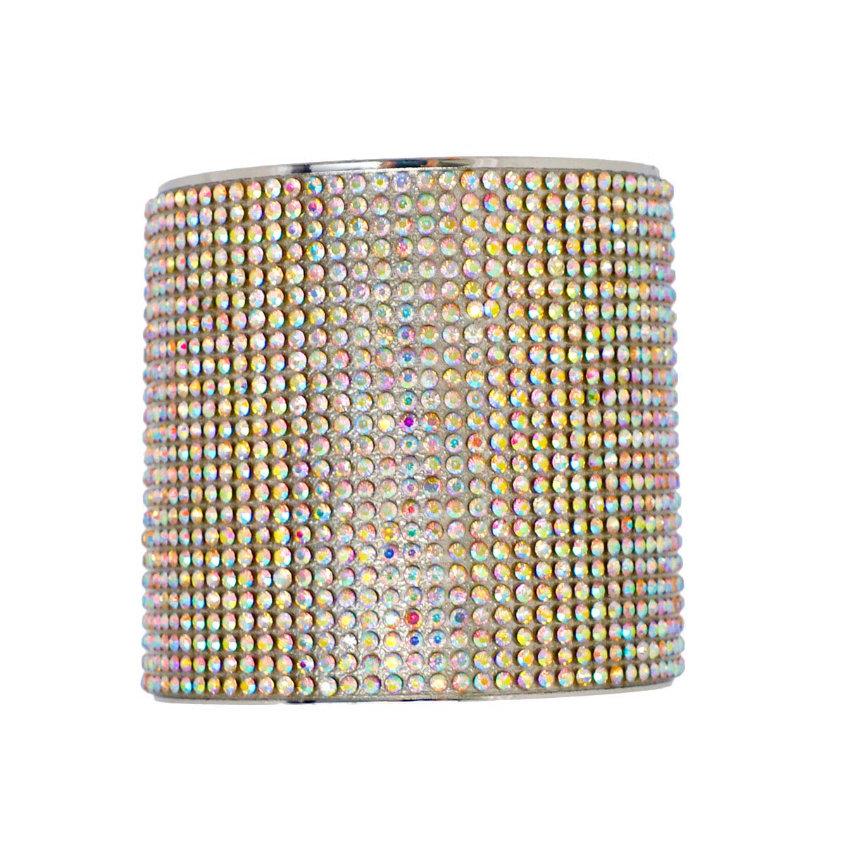 Aurora Borealis Rhinestone Silver Cuff