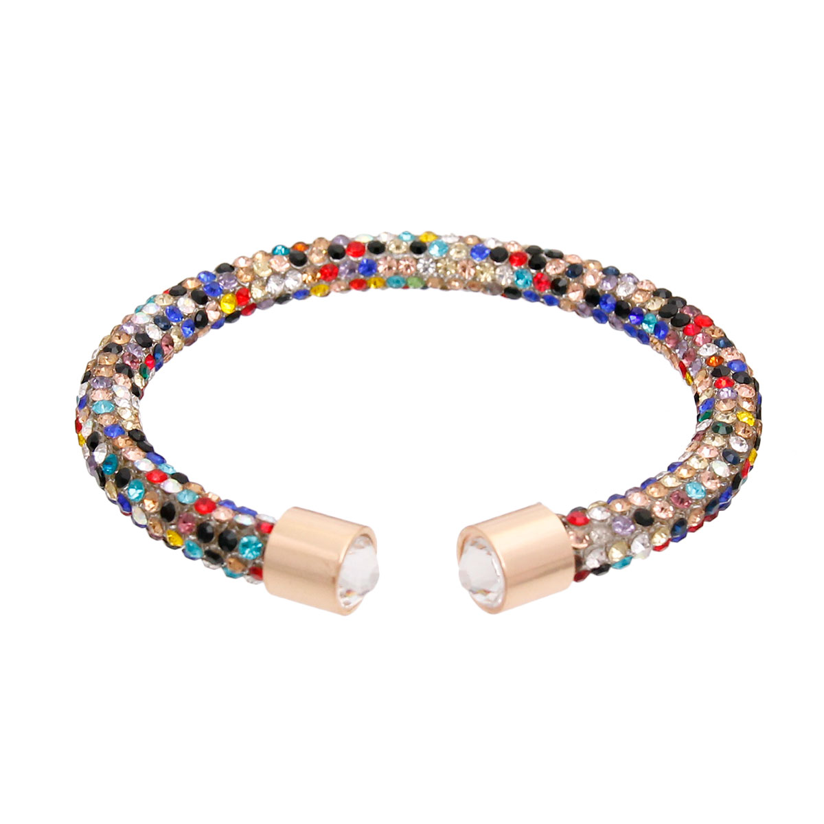 Multi Color Rhinestone Wrap Bangle