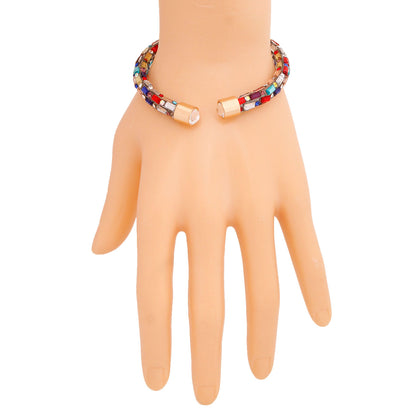 Multi Color Open Tube Bracelet