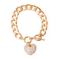Aurora Borealis and Gold Heart Bracelet