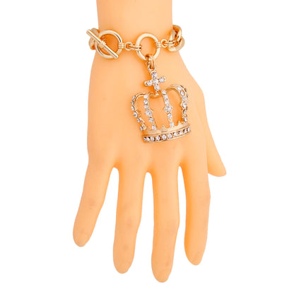 Gold Crown Toggle Bracelet