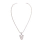 V Rhinestone Silver Necklace