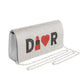 Designer Lipstick Silver Flap Clutch