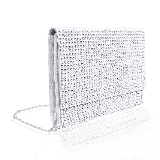 Silver Crystal Clutch