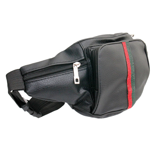 Designer Stripe Black Fanny Pack