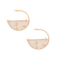 Gold and White Flower Hoops