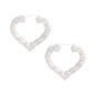 Silver Heart Bamboo Hoops