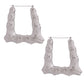 Silver Trapezoid Bamboo Hoops