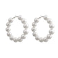 Large White Pearl Hoops