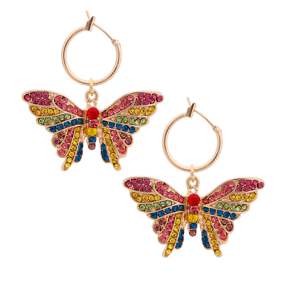 Multi Color Flutter Butterfly Hoops