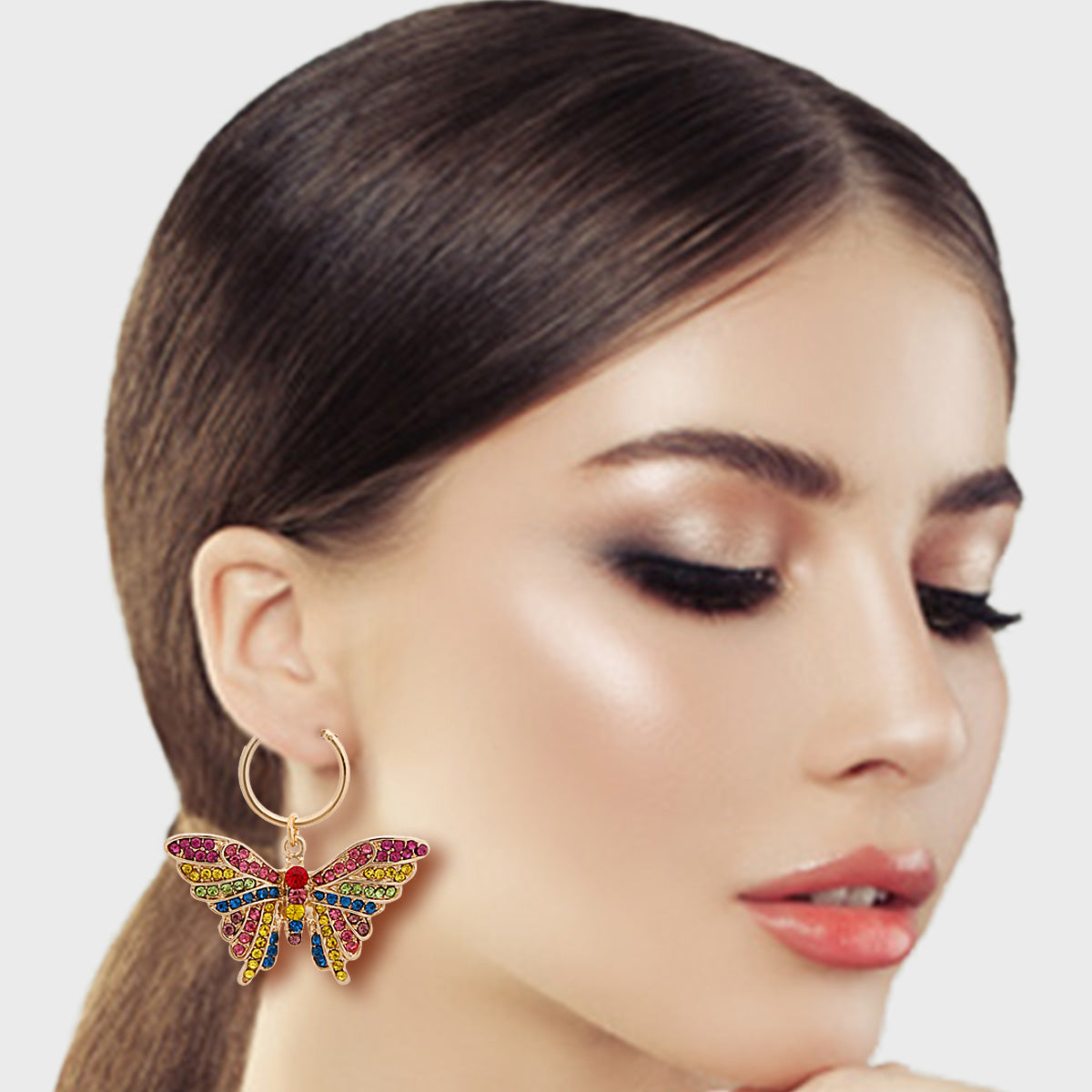 Multi Color Flutter Butterfly Hoops