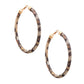 Leopard Rhinestone Tube Hoops