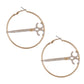 Gold Stone Scissor Hoops