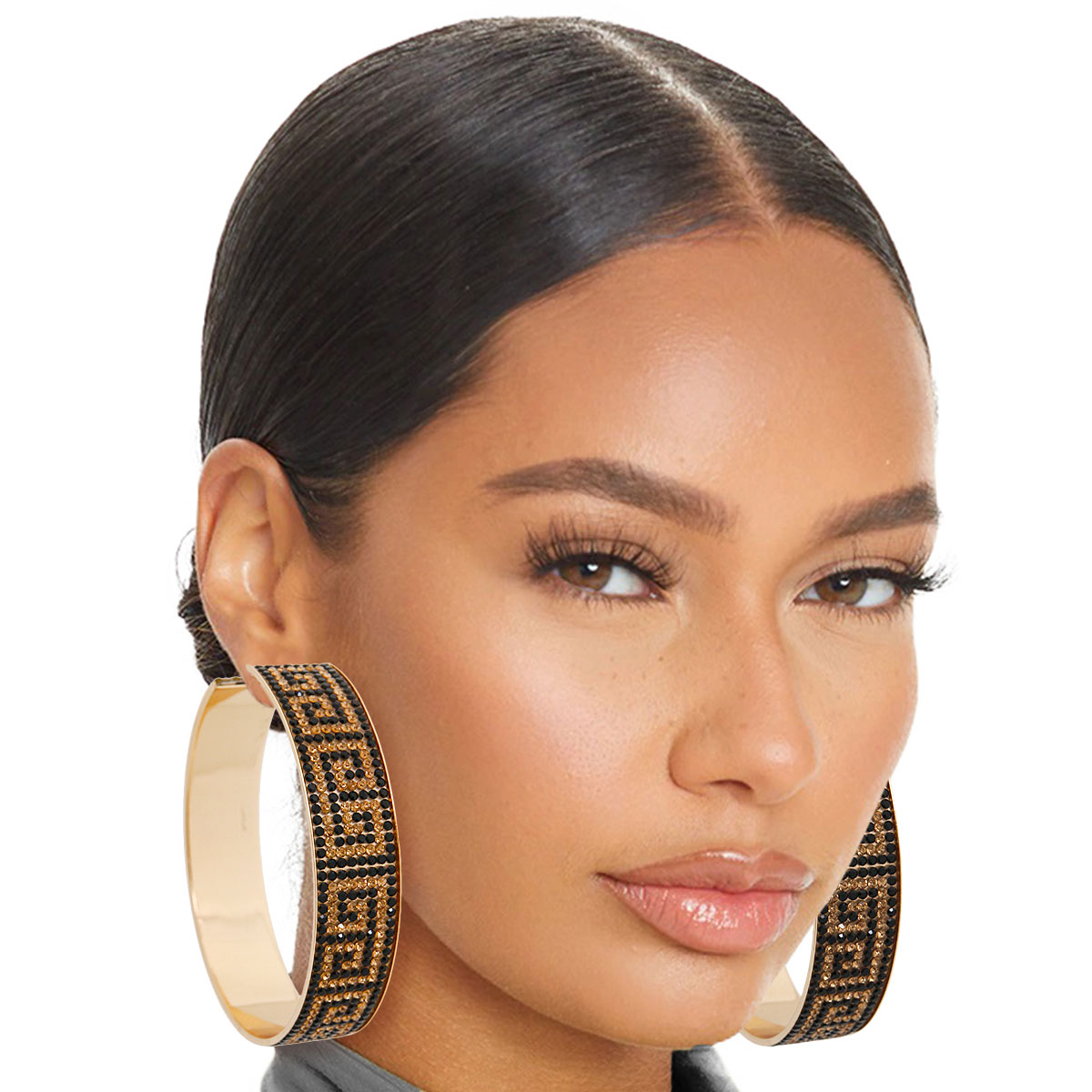 Gold Designer Wide Metal Hoops
