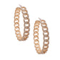 Gold Chain Link Pave Hoops