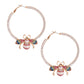 Gold Rhinestone Multi Color Bee Designer Hoops