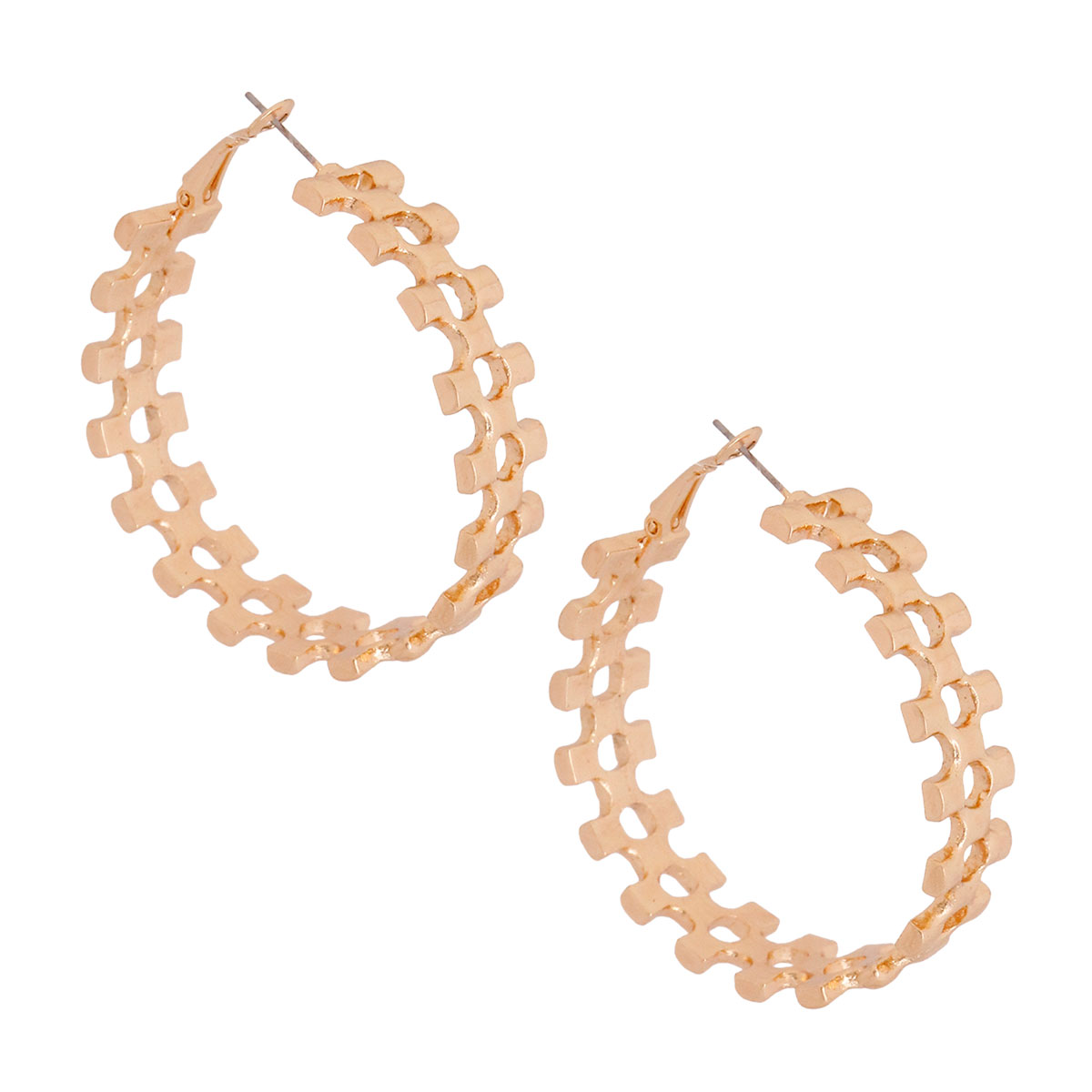 Gold Watch Wristband Shape Medium Hoops