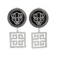 Silver Greek Tiger Charm Earrings