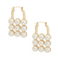 Cream Pearl Studded Lock Hoops