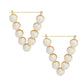 Cream Pearl Studded Triangle Hoops