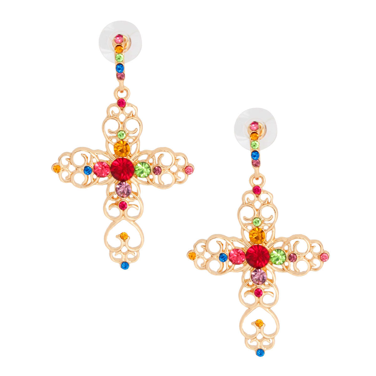 Multi Filigree Cross Earrings