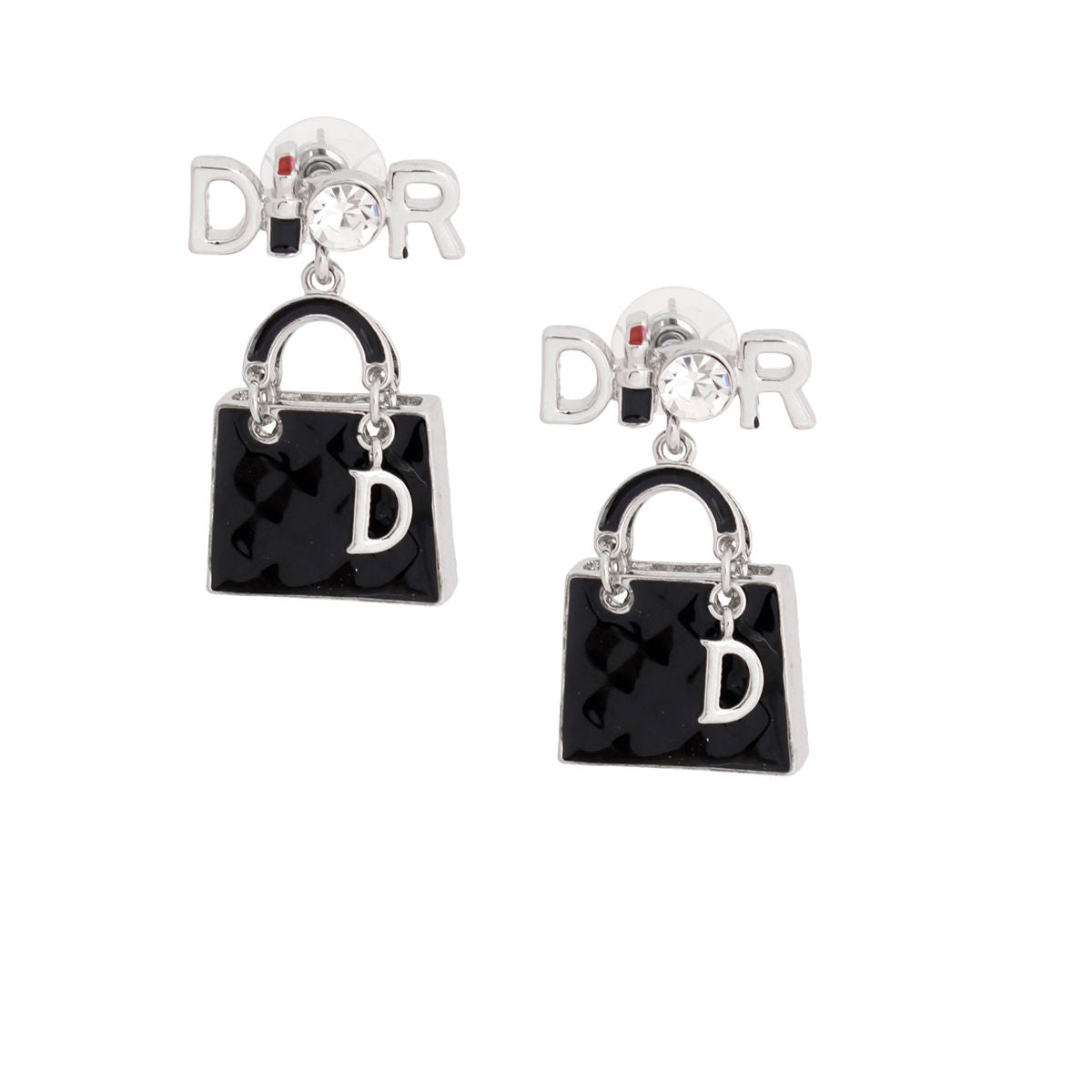 Black Dangle Handbag Earrings