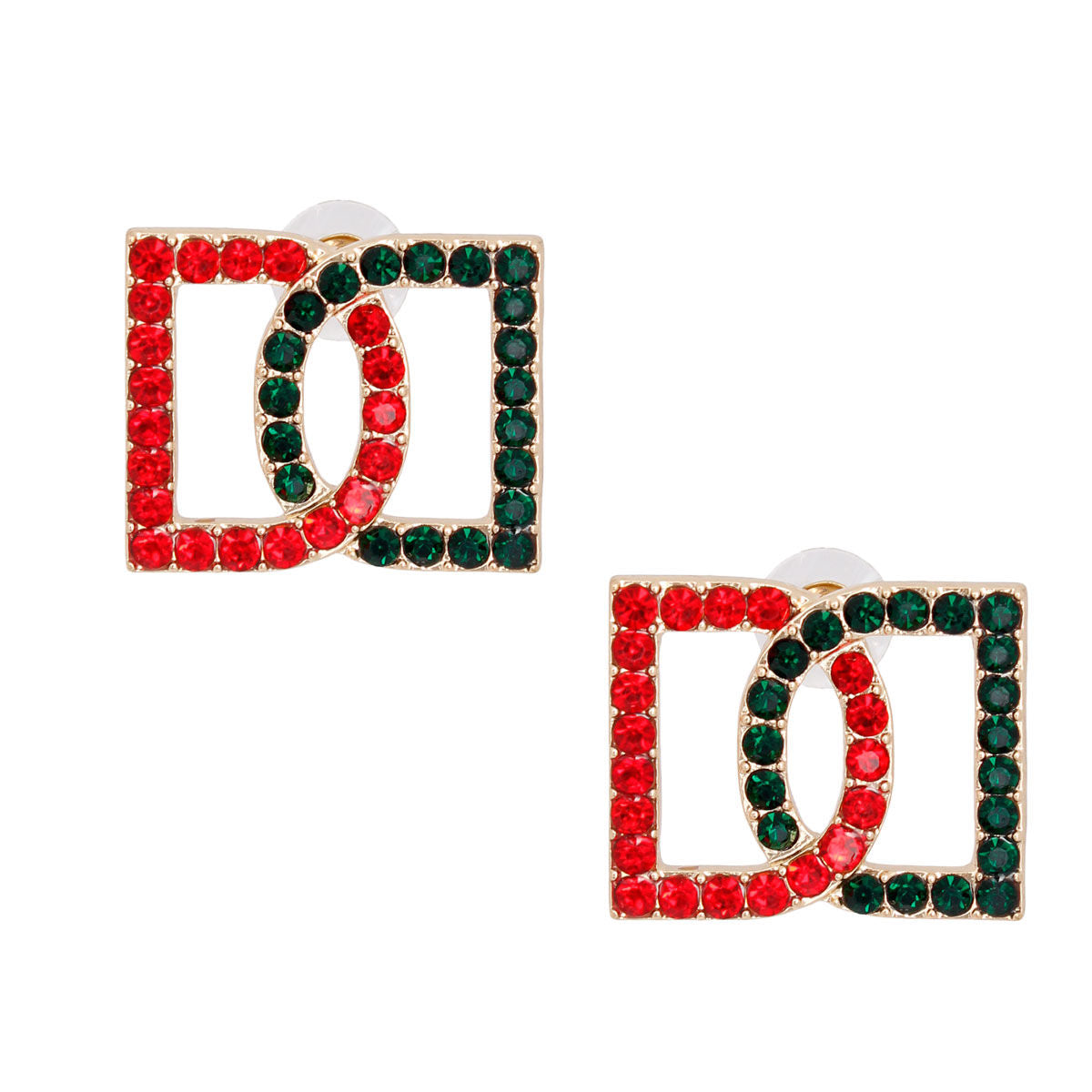 Red Green Double D Studs – The GameChanger's Boutique